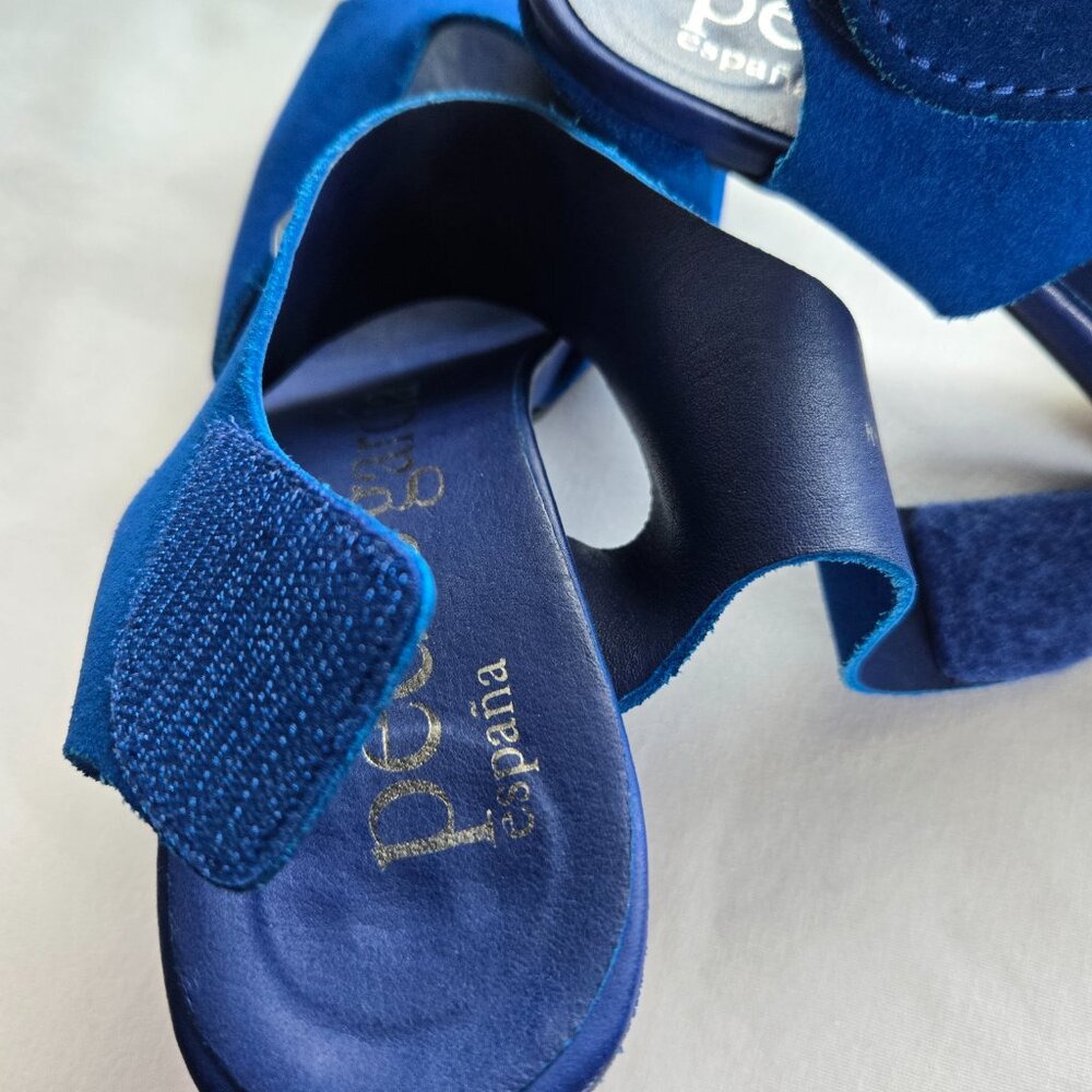 PEDRO GARCIA ROYAL BLUE SUEDE PEEP - TOE SANDALS (SIZE - 40) - Picture 14 of 15